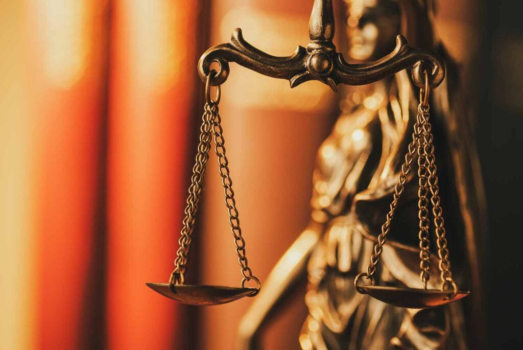 Brass Scales Of Justice In A Close Up View 15